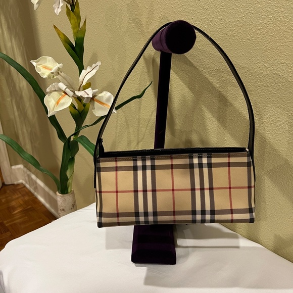 BURBERRY London Nova Check Coated Canvas Shoulder Bag BlackTan - Picture 14 of 14